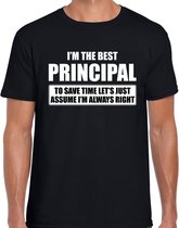 I'm the best Principal / ik ben de beste directeur cadeau t-shirt zwart - heren -  kado / verjaardag / beroep shirt XL