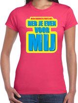 Foute party Heb je even voor mij verkleed/ carnaval t-shirt roze dames - Foute hits - Foute party outfit/ kleding M