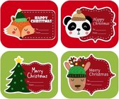 Without Lemons 20 kerst cadeau sticker labels | Kerstlabels 5.8x4.8 cm | 5 Vellen | Set 1 | Feestdagen | Stickers | Sluitstickers | Kerstman | Kerstboom | Rendier | Cadeau | Verpak