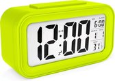 Réveil numérique JAP Clocks AC18 - Réveil - Comprend un thermomètre - Avec fonction snooze et éclairage - Vert