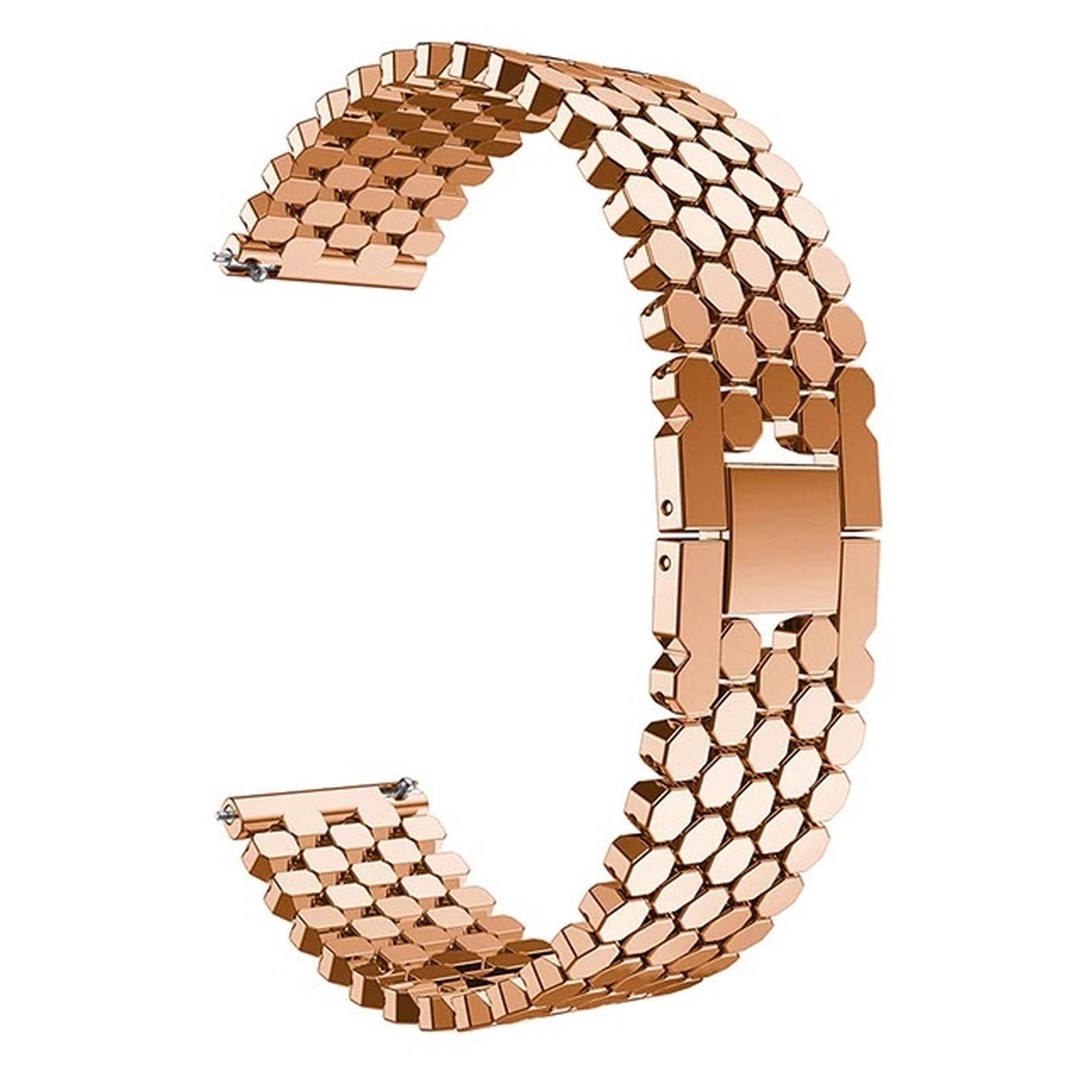 DrPhone RVS6 - Sport Horloge Band Armband Rvs Roestvrij Staal - Geschikt voor IOS Smartwatch 42/44/45mm– Rose Gold