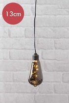 Hangende LEDlamp Glow -zwart -lichtkleur: Warm Wit -Werkt op batterijen -Met timer functie -Kerstdecoratie