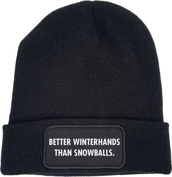 Wintermuts Zwart - better winterhands than snowballs - soBAD. | Wintersport | Après ski outfit Warme Muts voor Volwassenen | Heren en Dames Beanie