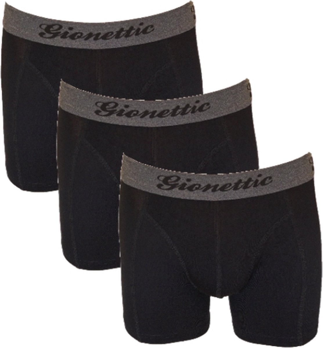 Gionettic heren boxershorts Bamboo | MAAT S | 3-pack | Uni zwart