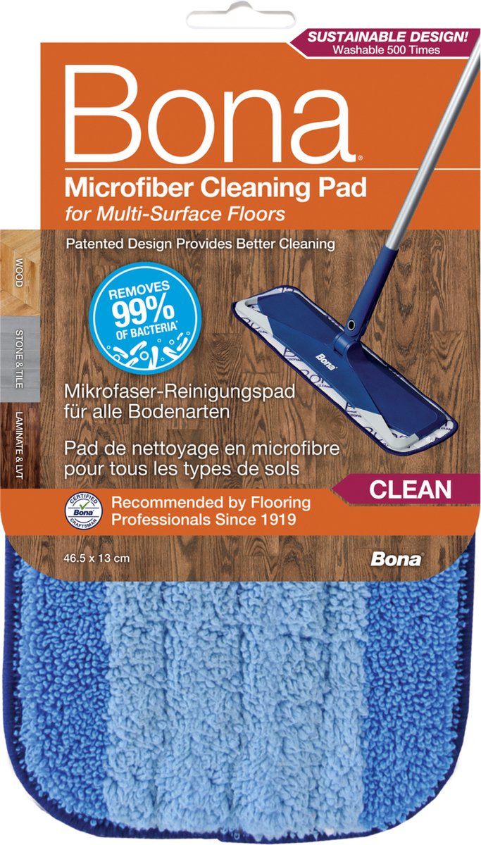 Bona Microfiber Cleaning Pad - Microvezel Reinigingspad - Vervangingsdoek -  42 CM -... | bol.com