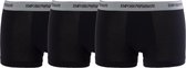 Emporio Armani - Basis 3-pack Zwarte Trunk Boxershorts - L