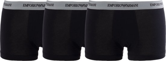 Emporio Armani - Basis 3-pack Zwarte Trunk Boxershorts - L