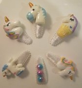 Set van 6 baby/peuter haarclips/haarspeldjes van ZoeZo Design "Unicorn"