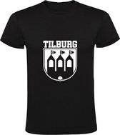 Tilburg | Kinder T-shirt 128 | Zwart | Willem II | Voetbal | Stadswapen | Noord-Brabant | Embleem