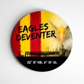 IDecorate - Schilderij - Go Ahead Eagles De Adelaarshorst Voetbal - Zwart, Wit, Geel, Rood En Grijs - 40 X 40 Cm