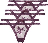 Hunkemöller Lingerie Dames 3-pack Irina Tanga String  - Paars - maat S