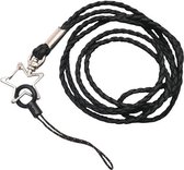 Moodadventures | Keycords | Keycord Gevlochten Zwart PU-Leer | Lanyard