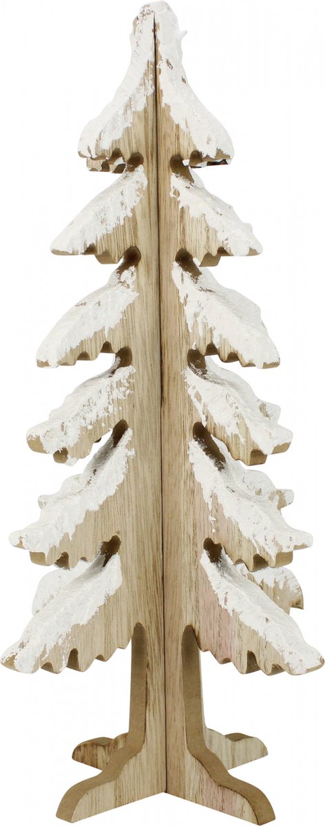 Peha Decoratieve Kerstboom 29 X 15 Cm Hout Naturel/wit