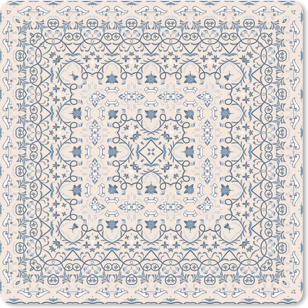 Muismat 30x30 cm - Mousepad Perzisch Tapijt - Vloerkleed - Patronen - Blauw - Muismatten