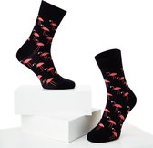 McGregor Sokken Dames | Maat 36-40 | Flamingo Sok | Donkerblauw Grappige sokken/Funny socks