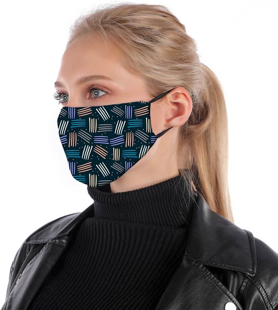 Mondkapje | mondmasker | gezichtsmasker | is van katoen, herbruikbaar, wasbaar. Geschikt voor OV - FS