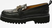 KUNOKA Emmy Grey snake - Loafers Dames - maat 40 - Zwart Slangenprint