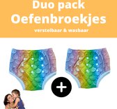DUO pack - luierbroekjes - oefenbroekje - unicorn - wasbaar - zindelijkheidstraining kind - voor jongens en meisjes - verstelbaar met drukknopen - vanaf 1 t/m 3 jaar - ca. 10 tot 1