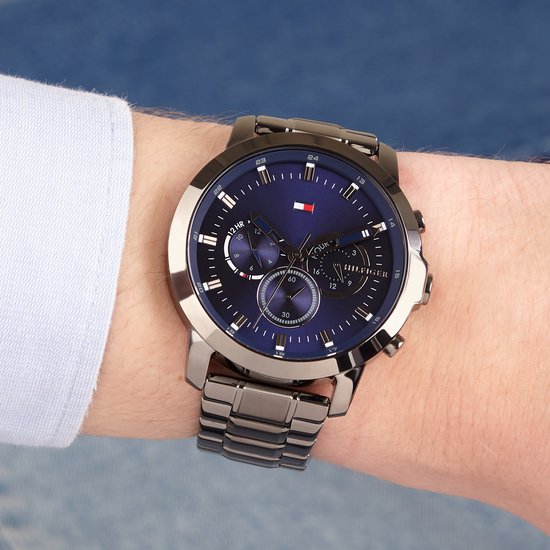Tommy Hilfiger - 1791796 Horloge - Mannen - Grijs- RVS - Ø 46 mm | bol.com