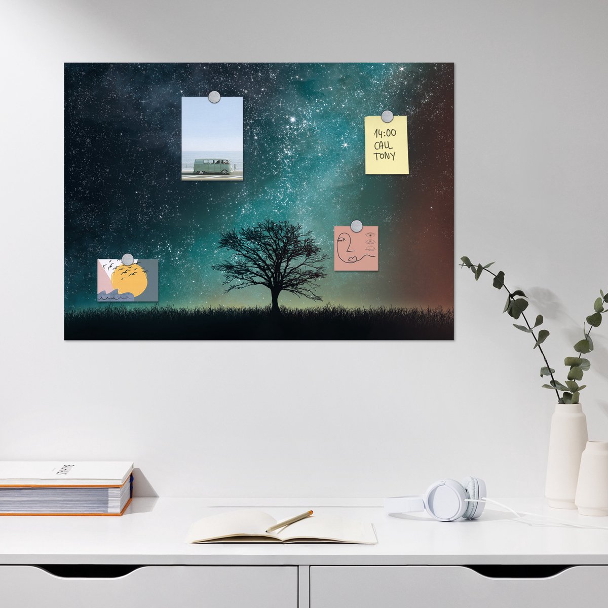 Navaris Magneetbord Magnetisch Bord Om Op Te Schrijven Planbord 70 X 50 Cm Met Magneten En Marker Notitiebord Voor Aan De Muur Zwart Marmer 2630459841