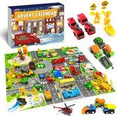 Adventskalender 2021 - Kerstkalender Kinderen - Luxe Aftelkalender - Voertuigen & Stadskaart - Jongens - 24 Dagen & Geschenken