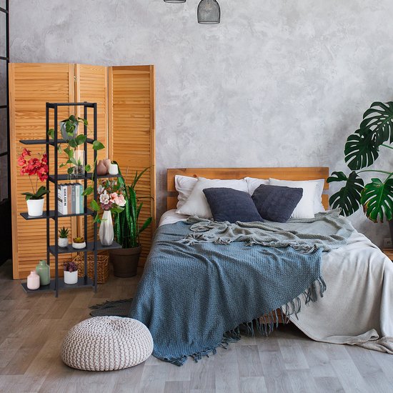 Relaxdays plantenrek met wielen, H x B x D: 60,5 x 61,5 x 26 cm, metaal