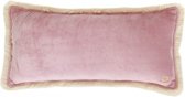 Moi Mili Velvet Kussen Met Franje 60x30cm Light Pink