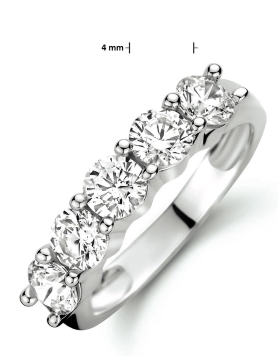 HinDaLi 925 Sterling Zilveren Ringen voor Vrouwen Meisjes Dames Verstelbare Open Duim Ronde Ring Kubieke Zirkonia Vrouwen Ring Zilver Trouwbelofte Verlovingsringen Ronde Snij Diamant Sieraden