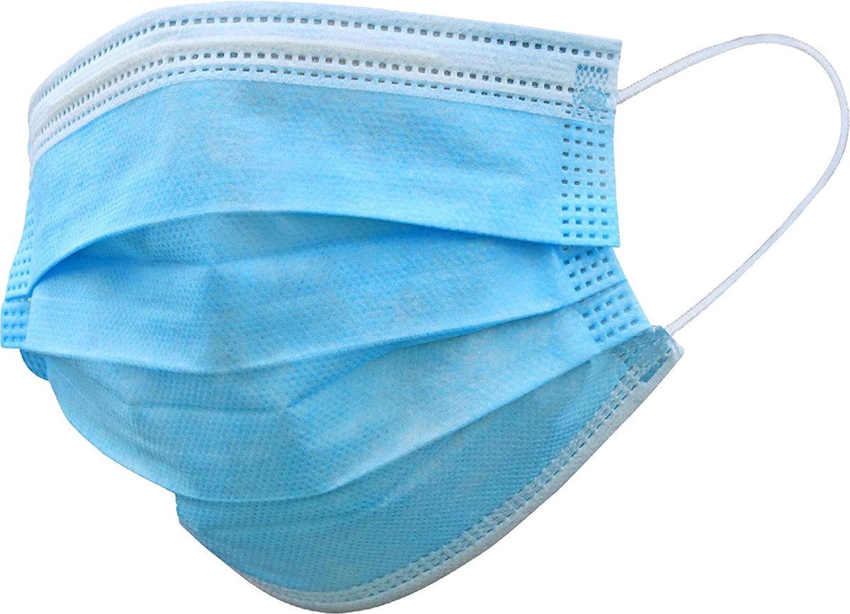 Bol.com Mondmasker Wegwerp Mondkapje Blauw Wegwerp - Mondkap Wegwerp Niet Medisch - 1 Stuks aanbieding
