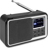 Draagbare DAB radio met Bluetooth - Audizio Anzio -  Ideaal als Bluetooth speaker, Wekkerradio of FM radio - Retro radio met accu - Zwart