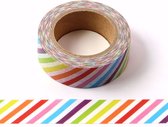 Regenboogkleuren lijnen | washi tape | 15mm x 10m