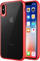 Mobiq - Clear Hybrid Case iPhone XS Max | Transparant,Rood