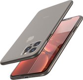 Mobiq Ultra Dun Hoesje iPhone 11 Pro Max - Flinterdun Backcover hoesje | Frosted semi clear hoes SLIM | 0,3 mm Ultra thin case voor Apple iPhone 11 Pro Max (6.5 inch) - Grijs | Gri