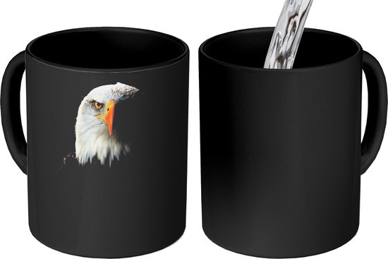 Magic Mug - Photo sur Heat Mugs - Tasse à café - Aigle - Vogel - Zwart - Magic Mug - Tasse - 350 ML - Tasse à thé - Décoration Sinterklaas - Cadeaux pour enfants - Chaussures cadeaux Sinterklaas