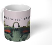 Mok - Typemachine - Retro - Spreuken - 350 ML - Beker - Mok met Tekst