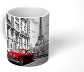 Mok - Parijs- Zwart - Wit - Auto - 350 ML - Beker