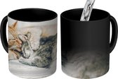 Magische Mok - Foto op Warmte Mok - Katten - Bank - Woonkamer - 350 ML