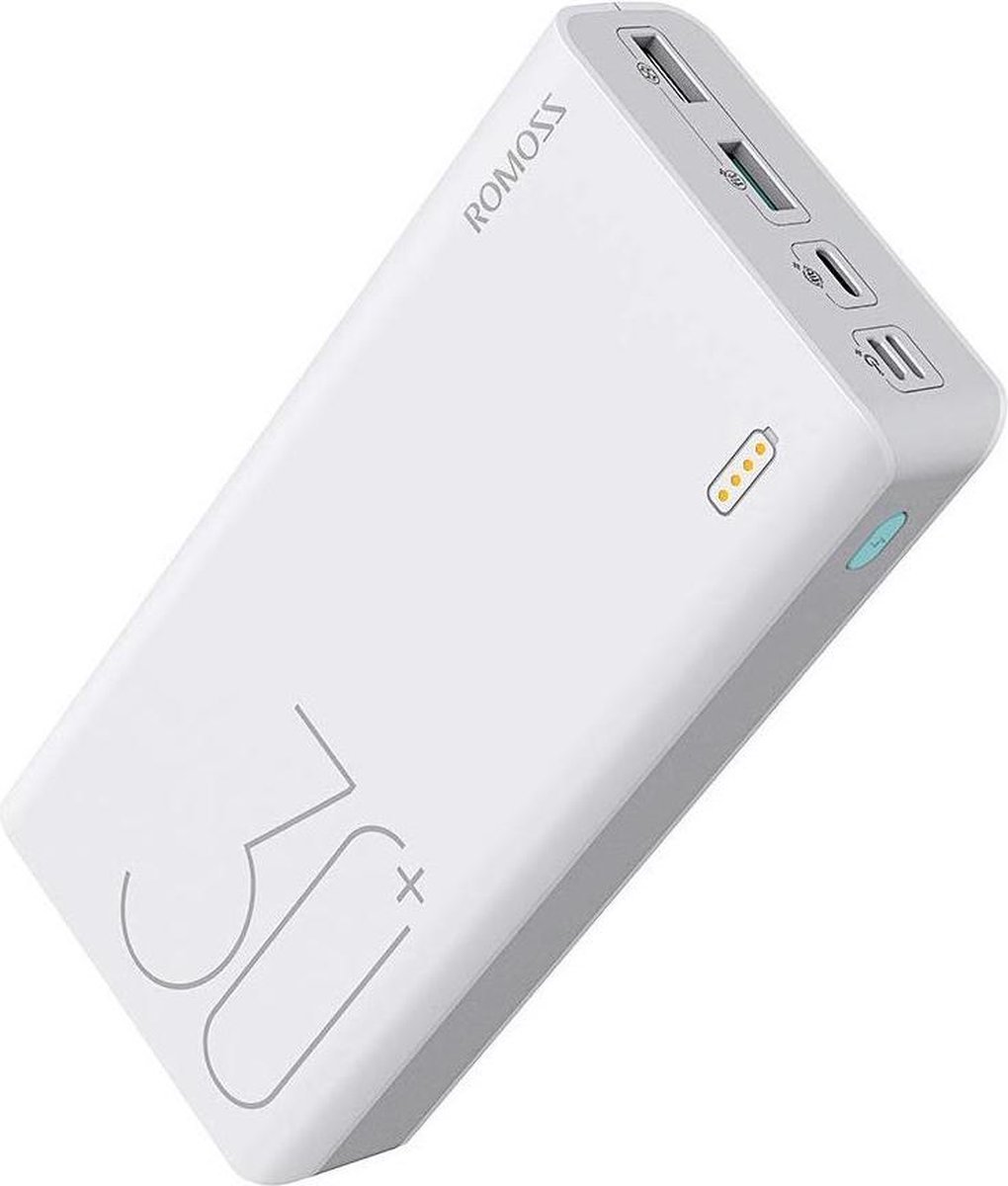 DrPhone RS8 - 30000 mAh Powerbank – 10-voudige Bescherming - Qualcomm 3.0 - USB-C 9V 18W Recharge USB C Input & Output - Snellader - Low Power Mode optie - Universele Lader - Wit