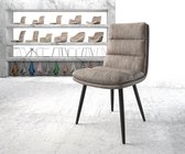 Gestoffeerde-stoel Abelia-Flex 4-poot conisch zwart taupe vintage