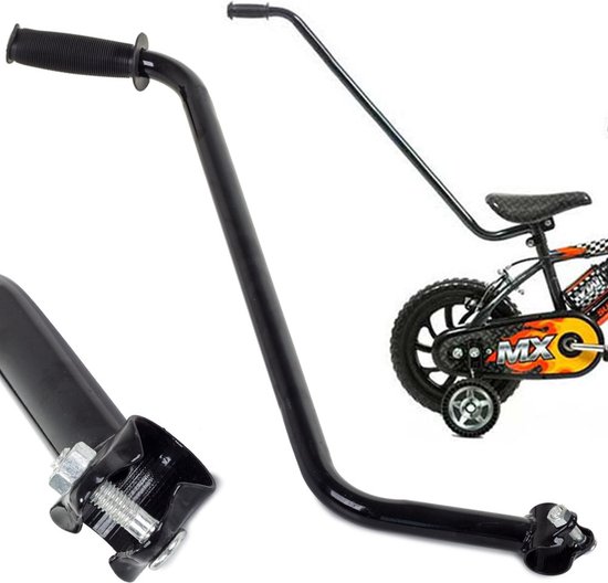 Duwstang voor kinderfiets - Universeel - Zwart - 45 cm - met lichte lakschade