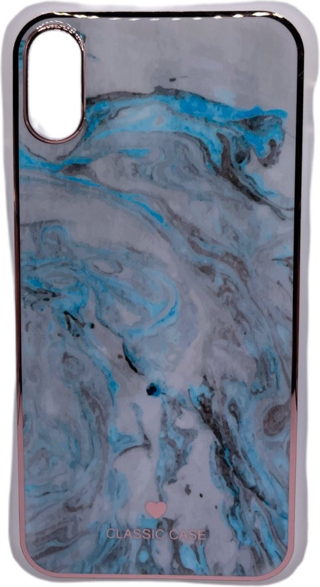 iPhone X/Xs marmer design hoesje - 4 verschillende kleuren - Wit/Goud - Paars - Groen - Blauw - Design - Patroon - Telehoesje - Goedkoop - Stevig - Leuk - Marble phone case - Phone case