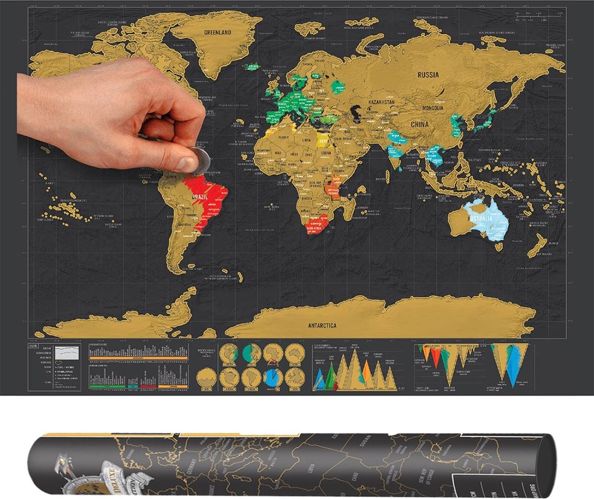Scratch Map / Scratchmap (wereldkraskaart) Houd je mooiste reizen en avonturen... | bol.com