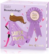 Beauticology Super Mom Geschenkset - Mama - Moederdag - Cadeau Pakket - Douchegel / Body Butter / Bad Kristal - Paars - Met Roset - Valentine - Valentijnsdag - valentijn cadeautje