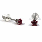 Aramat jewels ® - Zirkonia zweerknopjes ster 4mm oorbellen rood chirurgisch staal