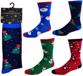 kerst sokken - 4 paar kerst sokken heren maat 41-46 - heren sokken - maat 41-46