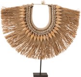 J-Line Ketting+Staander Dora Schelpen/Zeegrass Beige Small