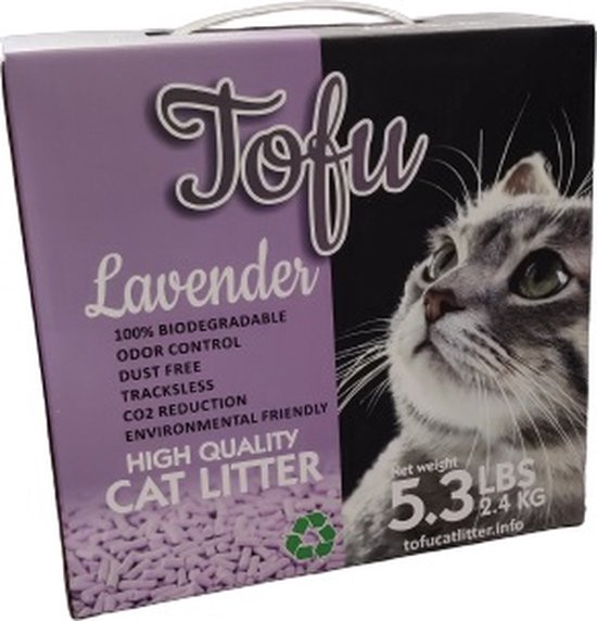 Tofu kattenbakvulling. 100% biologisch afbreekbaar. 2,4 kg. Klontvormend.