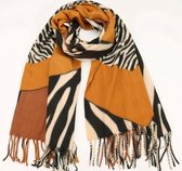 Lange Warme Dames Sjaal - Zebraprint - Bruin - 180 x 70 cm (2254#)
