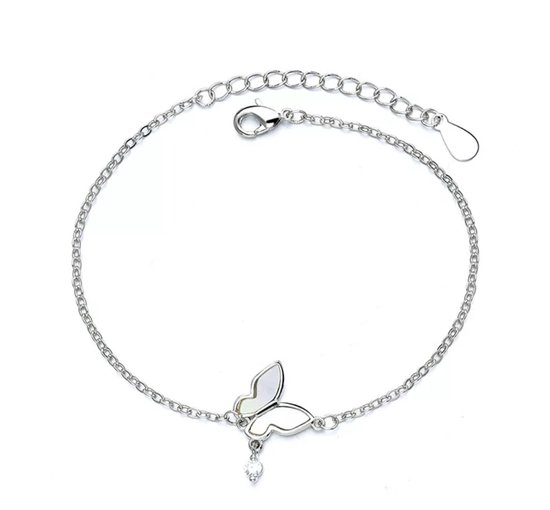 Armband Meisje- Zilver Sterling 925- Vlinder- Diamant- Kind- LiLaLove