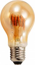 LED filament gloeilamp - Retro peertje - Goud glas - E27 - 6 Watt - 420 Lumen - 2200K warm wit - Equivalent gloeilamp 60 Watt